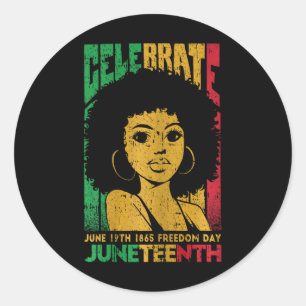 Sticker Rond Célébrer le 19 juin 1865 Junetten Black History