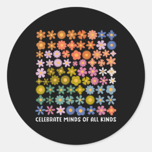 Sticker Rond Célébrer L'Esprit De Toutes Sortes Chemise Femmes