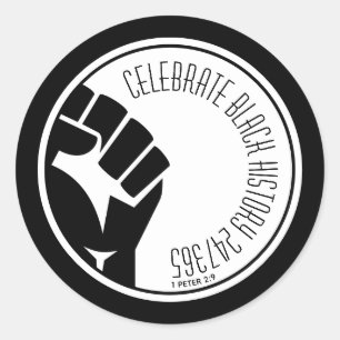 Sticker Rond CÉLÉBRER L'HISTOIRE NOIRE 247365 BHM Personnalisé