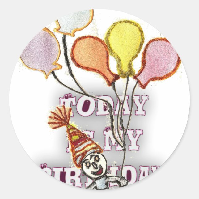 Sticker Rond Célébrez avec notre joyeux anniversaire de bienven (Devant)