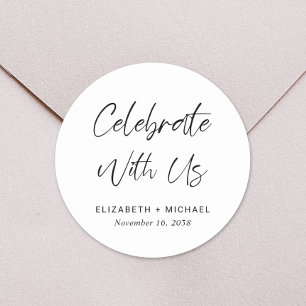 Sticker Rond Célébrez Avec Nous Mariage