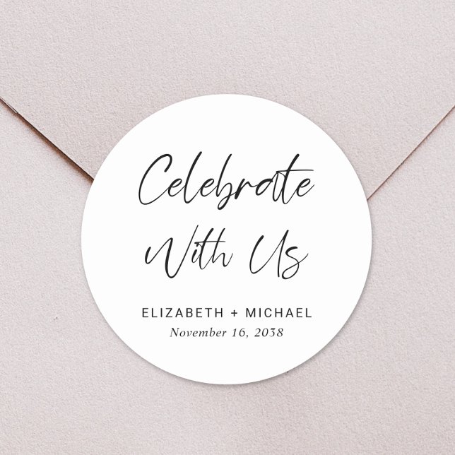 Sticker Rond Célébrez Avec Nous Mariage (Créateur téléchargé)