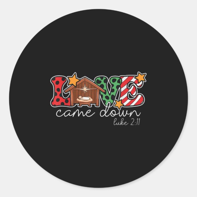 Sticker Rond Célébrez Joyful Christian Noël Bible, Love C (Devant)