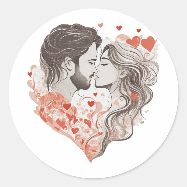Sticker Rond Célébrez l'amour et l'intimité, la beauté de deux  (Devant)