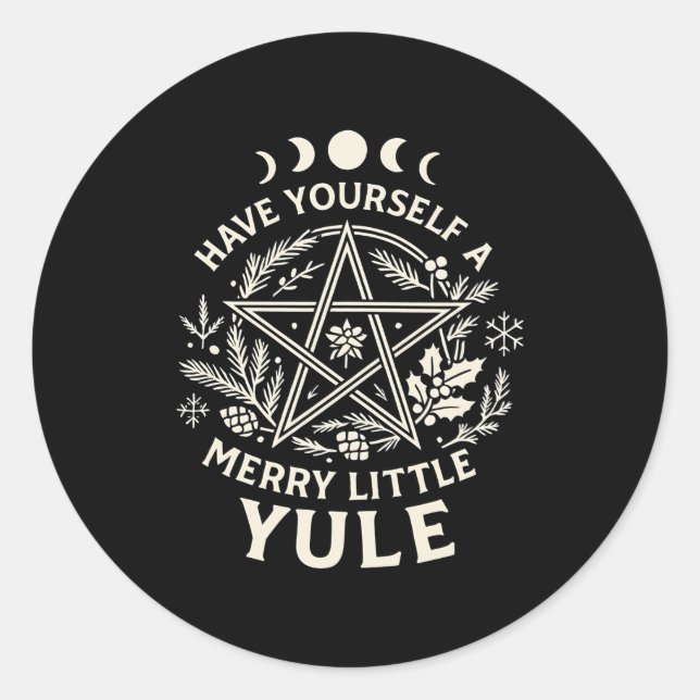 Sticker Rond Celestial Have Yourself A Merry Little Solstice Yu (Devant)