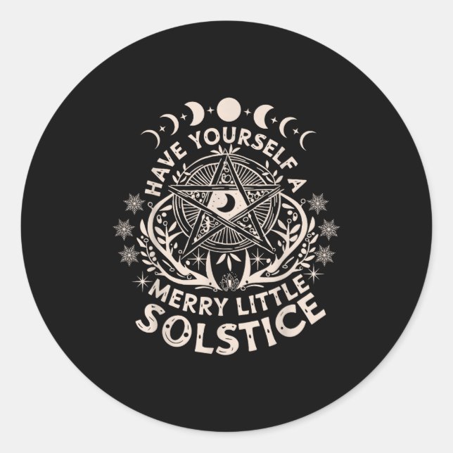 Sticker Rond Celestial Have Yourself A Merry Little Solstice Yu (Devant)