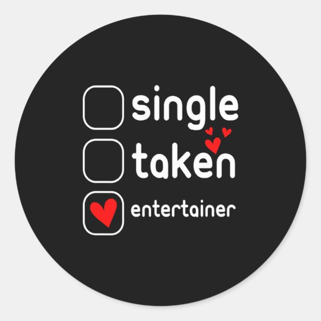 Sticker Rond Célibataire Pris Amuseur Mignon T Shi Saint-Valent (Devant)