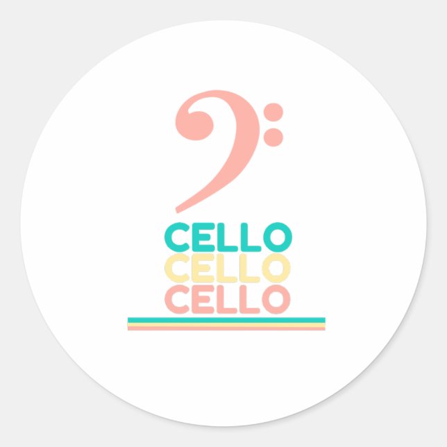 Sticker Rond Cello Pink Bass Clef (Devant)