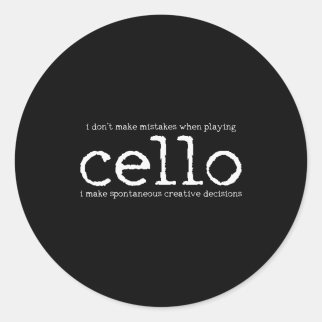 Sticker Rond Cello Player Cellist Funny Gift  (Devant)