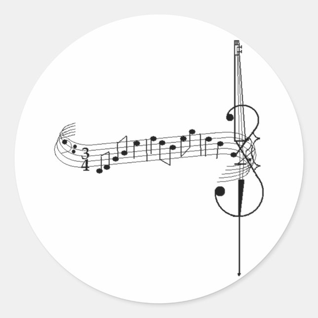 Sticker Rond Cello Waltz (Devant)
