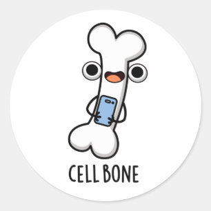 Sticker Rond Cellule Os Funky Téléphone Cellulaire Pun