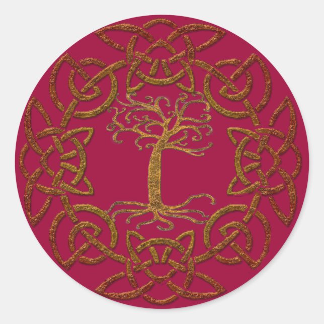 Sticker Rond Celtic Circle Tree of Life Collection irlandaise (Devant)