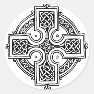 Sticker Rond Celtic croix pattern