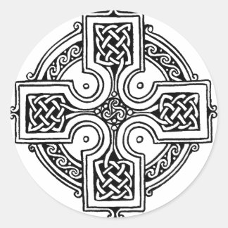 Sticker Rond Celtic cross pattern
