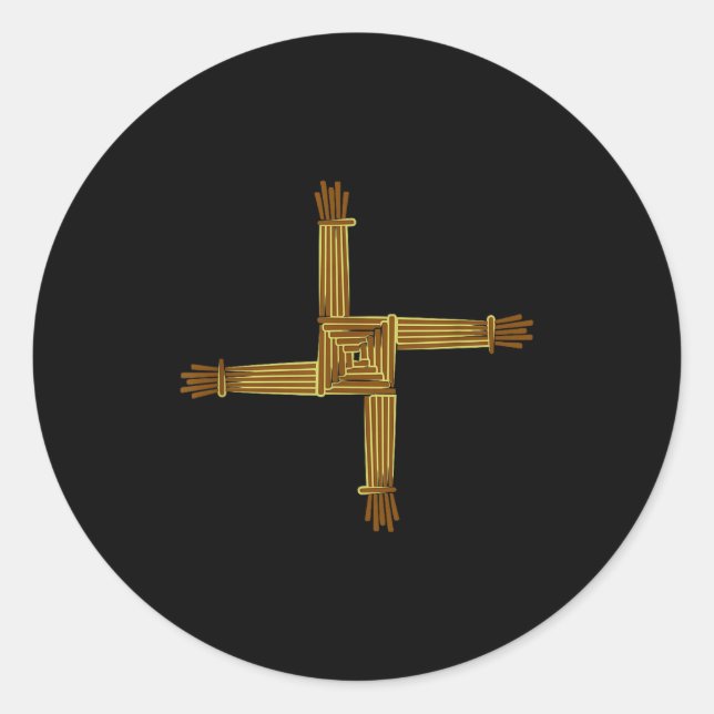 Sticker Rond Celtic Symbols Brigid's Cross Celtic Knot Irish Sy (Devant)