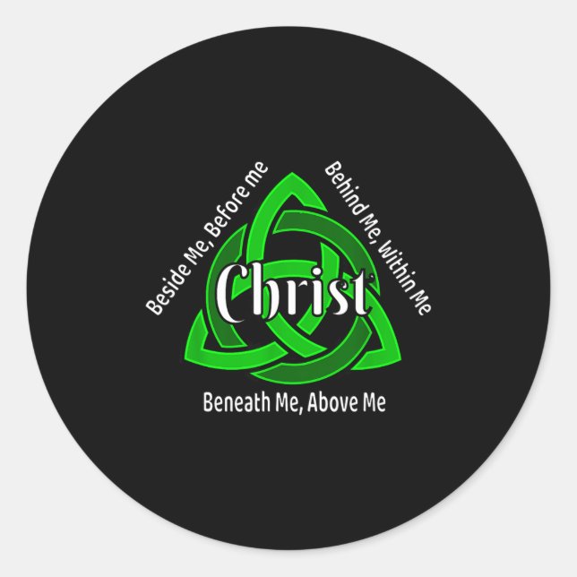 Sticker Rond Celtic Trinity Kno Prière chrétienne de St Patrick (Devant)