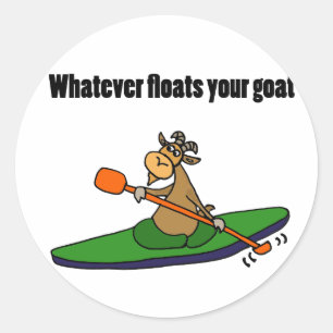 Sticker Rond Celui qui flotte votre bande dessinée Kayaking de