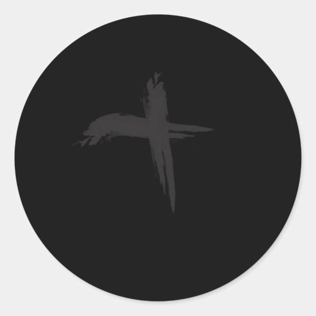 Sticker Rond Cendres Mercredi Cendres Carême catholique Croix d (Devant)