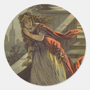 Sticker Rond Cendrillon vintage, Contes Fairiques Victoriennes