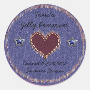 Sticker Rond censure du coeur denim