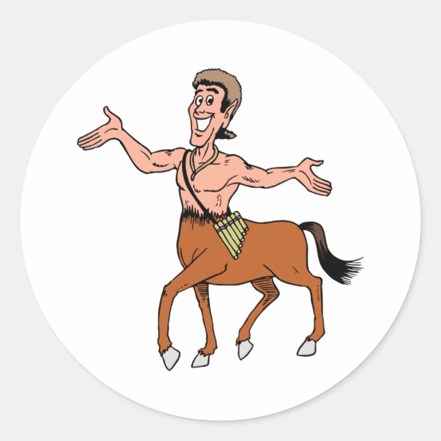 Sticker Rond Centaur Mythique Demi Homme Demi Cheval Créature (Devant)