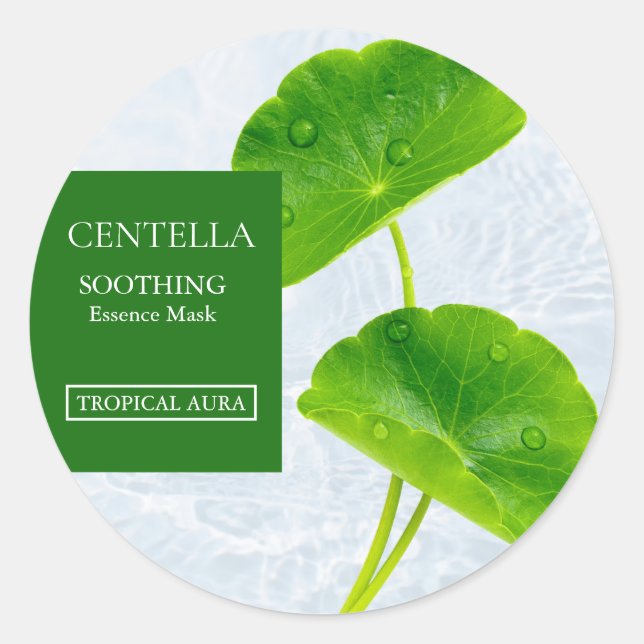Sticker Rond Centella Asiatica Facial Mask Label (Devant)