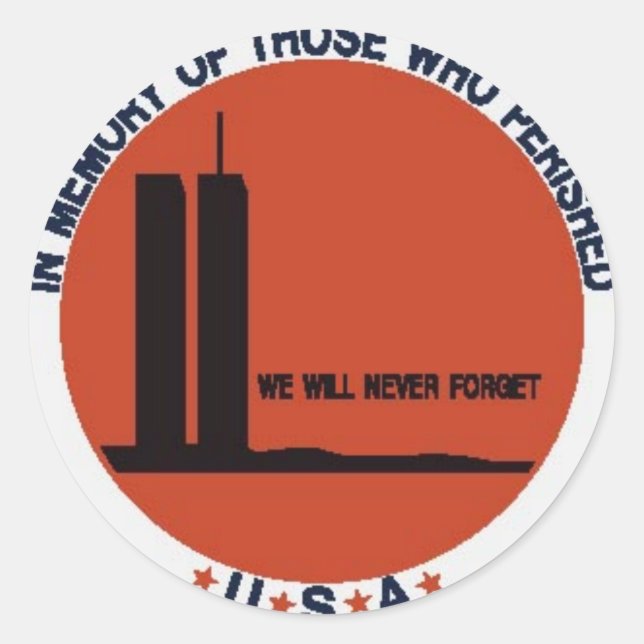 STICKER ROND CENTRE COMMERCIAL MONDIAL 9/11 (Devant)