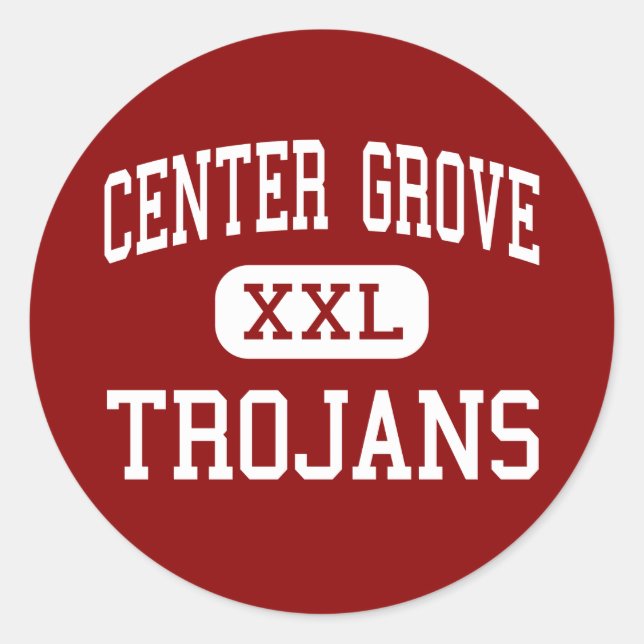Sticker Rond Centre Grove - Trojans - High - Greenwood Indiana (Devant)