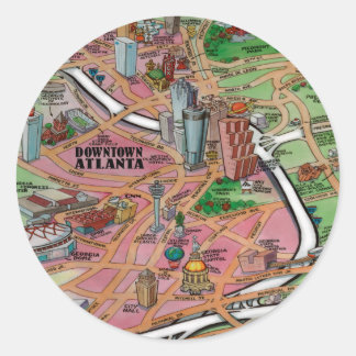 Sticker Rond Centre-ville Atlanta Géorgie