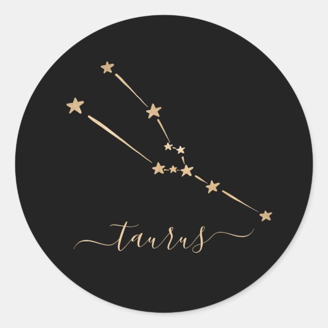 Sticker Rond Céramique Taurus Constellation (Devant)