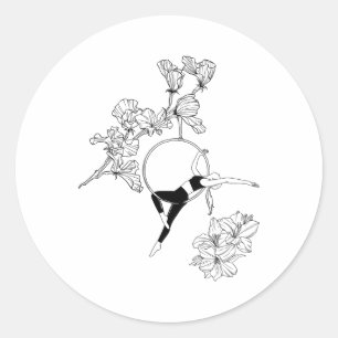 Sticker Rond Cerceau aérien, Artiste de cirque aérien, Gif de y