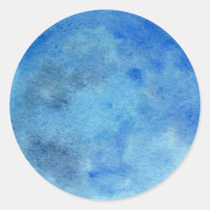 Sticker Rond Cercle aquarelle en bleu