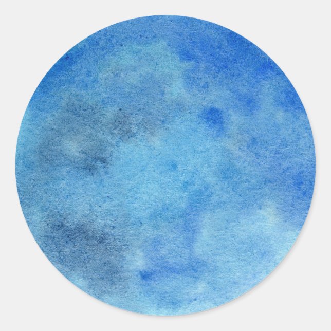 Sticker Rond Cercle aquarelle en bleu (Devant)