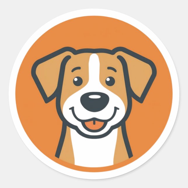 Sticker Rond Cercle Canin Heureux (Devant)