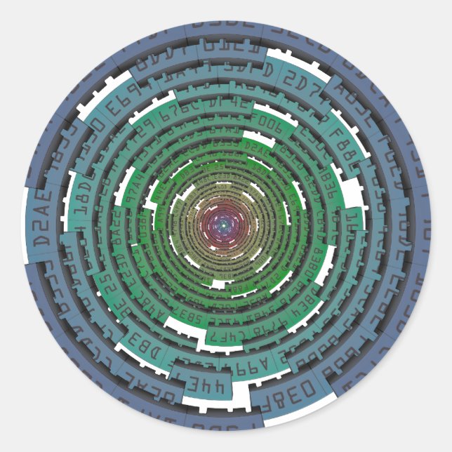 Sticker Rond Cercle de chiffrement - VERROUILLÉ (Devant)