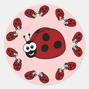 Sticker Rond Cercle de coccinelle