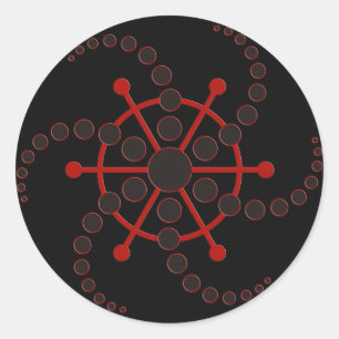 Sticker Rond cercle de cultures VII noir