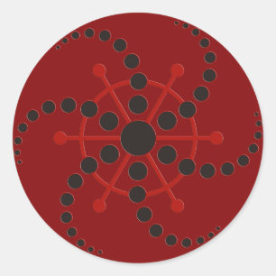 Sticker Rond cercle de cultures VII rouge foncé
