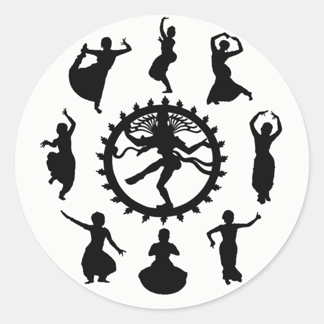 Sticker Rond Cercle de danse indienne (Devant)