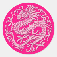Cercle de dragon chinois rose traditionnel