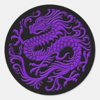Cercle de dragon chinois traditionnel violet et no