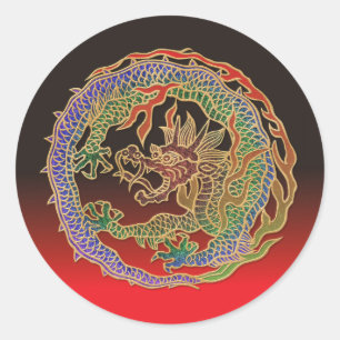 Sticker Rond Cercle de dragon éternel