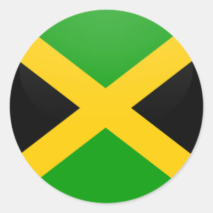 Sticker Rond Cercle de drapeau de qualité de la Jamaïque