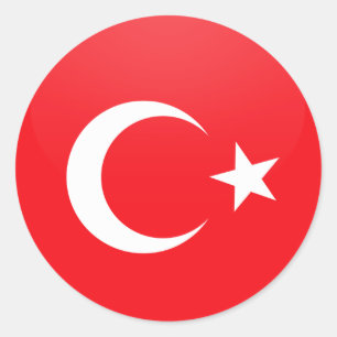 Sticker Rond Cercle de drapeau de qualité de la Turquie