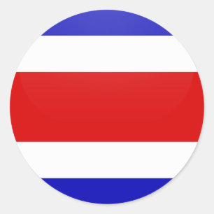 Sticker Rond Cercle de drapeau de qualité du Costa Rica