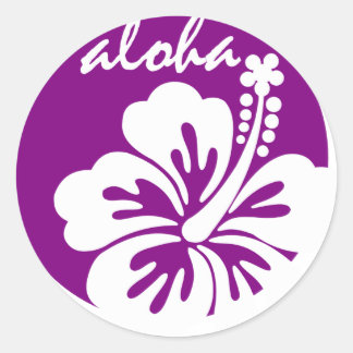 Sticker Rond Cercle de fleurs d'aloa violet