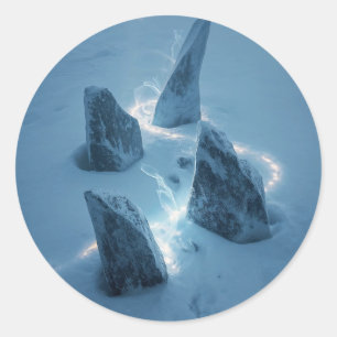 Sticker Rond Cercle de lumière dans la neige