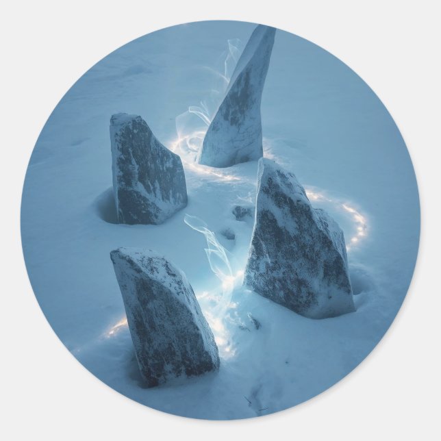 Sticker Rond Cercle de lumière dans la neige (Devant)