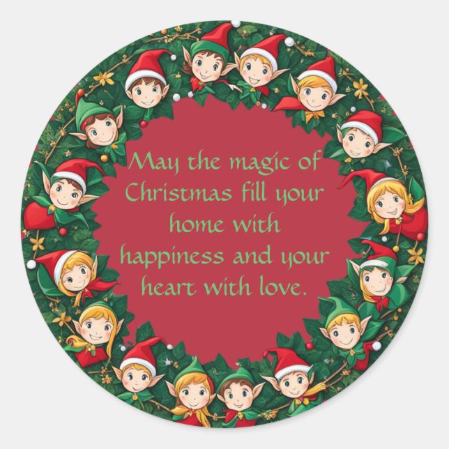 Sticker Rond Cercle de lutins (Devant)