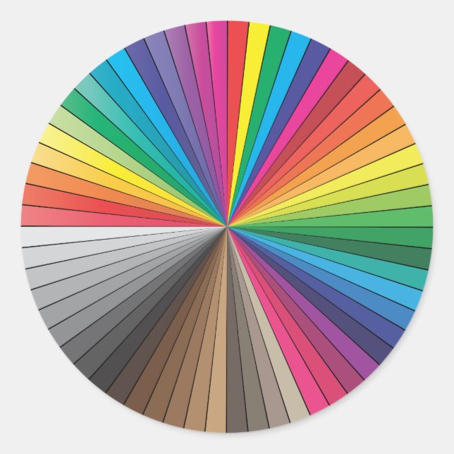 Sticker Rond cercle de nuances de couleurs (Devant)